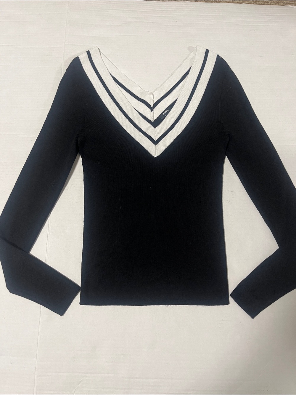 Express V-neck Black and White Sweater-NWT